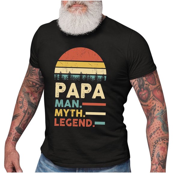 JINMGG Mens Tops under $5,Men's Tops her's Day Funny Printed T-Shirt Casual Short Sleeve O-neck Tops,Black XL