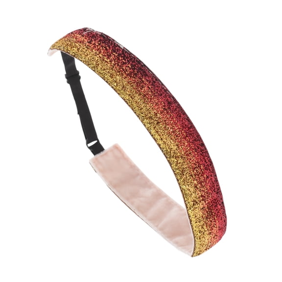 Unique Bargains 1 Pc Non Slip Headband Dance Shining Headband for Sport Red Yellow