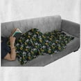 thumbnail image 5 of Floral Soft Flannel Fleece Throw Blanket, Nature Pattern with Leaves Daisy and Poppies, Cozy Plush for Indoor and Outdoor Use, 70" x 90", Charcoal Grey Multicolor, by Ambesonne, 5 of 5