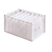 Foldable Wardrobe Clothes Organizer | White Polyester Compartment Storage | 44x25x17cm Drawer Organizer | Washable Laundry Organizer With Handle | 1-Pack