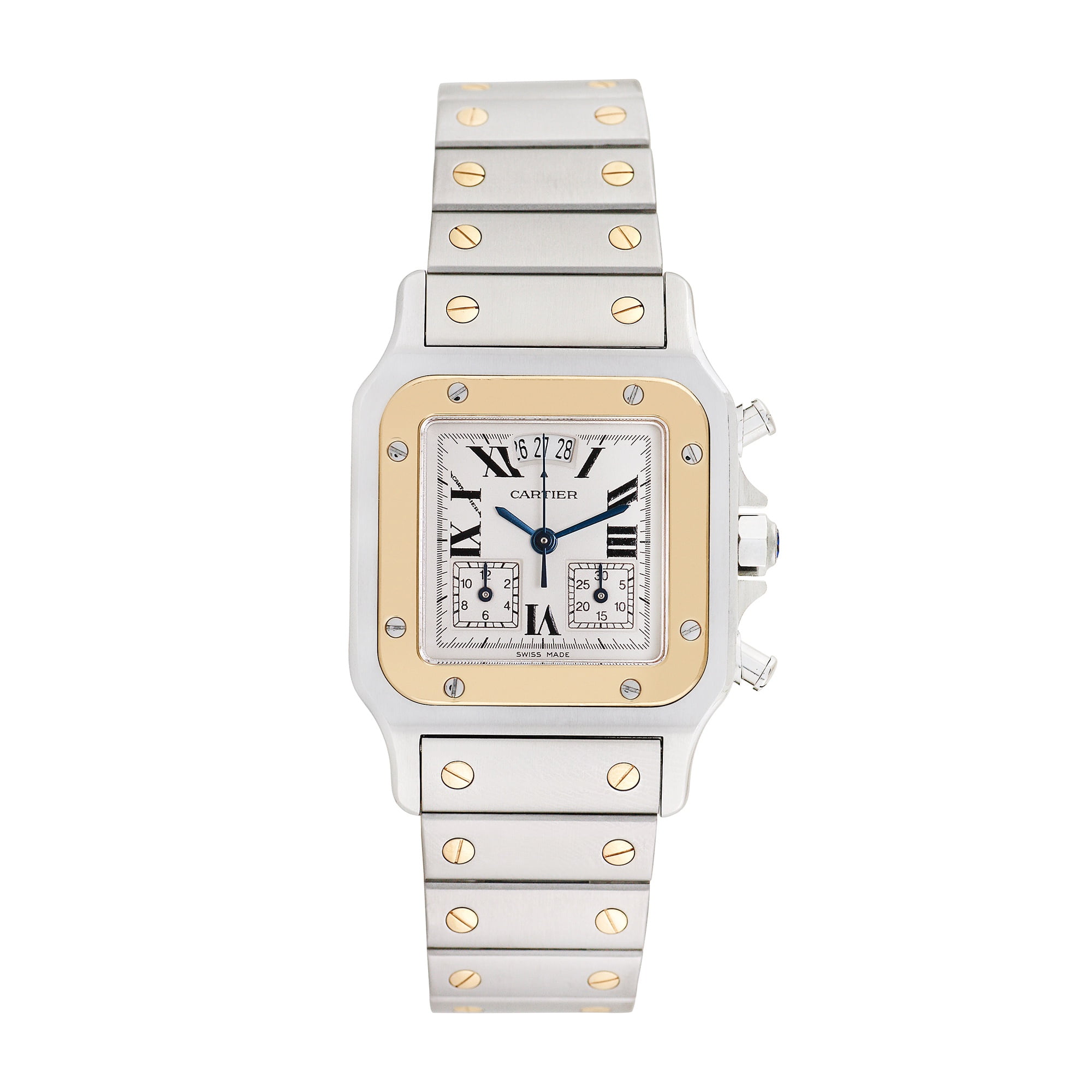 Pre-Owned Cartier Men's Santos Galbee 29mm Stainless Steel and 18K yellow gold Wristwatch