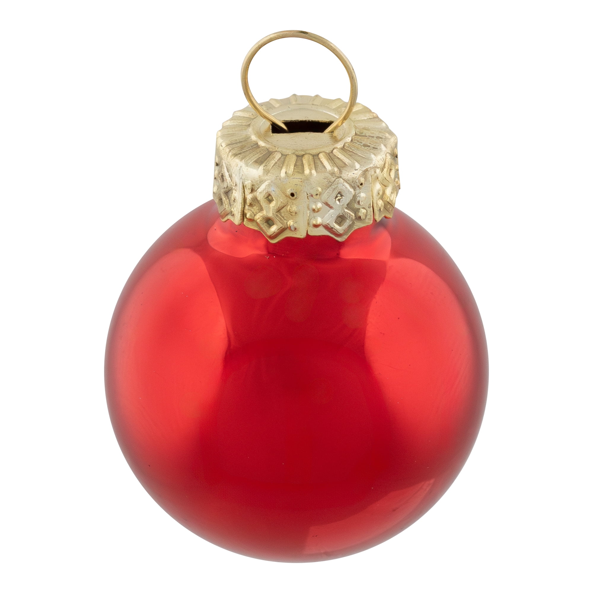 24-Piece Shiny and Matte Red Mini Glass Ball Christmas Ornament Set 1" (25mm)