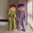 thumbnail image 6 of Kintue Monster Onesie Adult, Goofy Big Mouth Pajamas with 3D Hood, Ultra Soft Plush Halloween Pajamas for Couples Family Matching Sets, 6 of 8