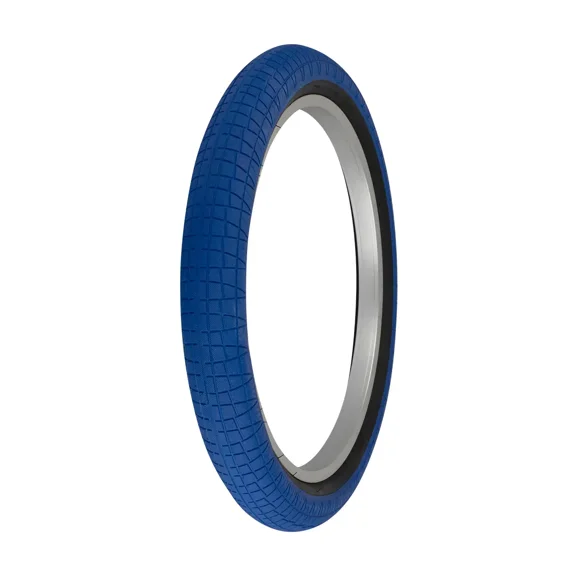 PRO Bike Bicycle BMX Performance Tire 20” x 2.30" Blue/Black Sidewall Tire E-2128 Slick Tread