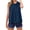 Dark Blue, variant on Casual Cotton Linen Collar Pleated Vest For Women Work Sitting Occasions Fashion