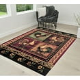 thumbnail image 6 of Handcraft Rugs Cabin Rug  Lodge, Cabin Nature and Animals Area Rug  Modern Geometric Cabin Area Rug  Abstract,Black/Green/Red-Rooster/Flower 2x 3 feet Doormat, 6 of 7