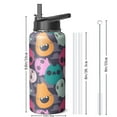 thumbnail image 3 of Halloween 32 OZ Water Bottle With Straws Double Walled Vacuum Insulated Sports Bottle Ghost Pumpkin Travel Thermal Cup Leak Proof Stainless Steel Tumbler Spooky Halloween Gifts, 3 of 4