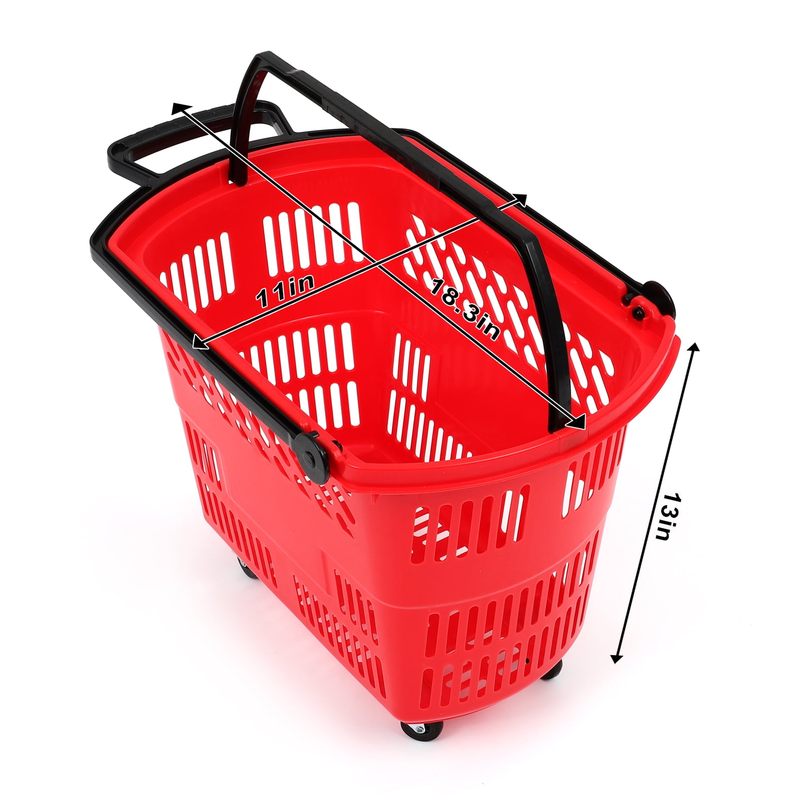 Details about   35L Shopping Basket Trolley Rolling Shopping Basket Four wheels Plastic 6Pack 