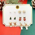 thumbnail image 5 of GKNET 12PCS Christmas Tree Santa Claus Ear Stud Earrings Dangle Women Delicate Jewelry Gift New-#1, 5 of 9