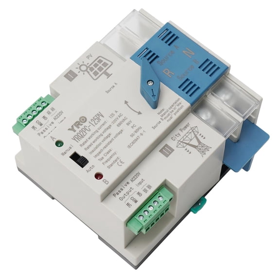 2P 125A Solar/photovoltaic Transfer Switch Dual Power Automatic Transfer Switch Generator Changeover Switch 200V/400V