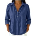 thumbnail image 5 of Betivan Linen Top for Women 2026 Summer Gauze Tops Half Sleeve V Neck Henley Shirt Gauze Dressy Casual Blouses Clothes, 5 of 9
