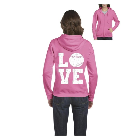 Womens Baseball Full-Zip Hooded Sweatshirt