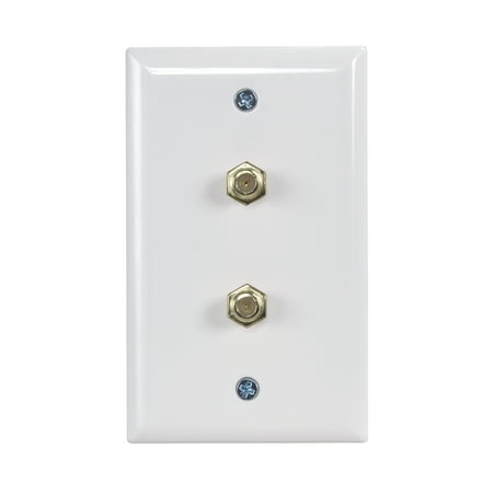 Dual Wall Plate - AmerTac - Zenith VW1001WJ2W Dual Coax Wallplate, White