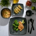 thumbnail image 5 of Gibson Soho Lounge Square 16-Piece Dinnerware Set - Carbon Gray, 5 of 12