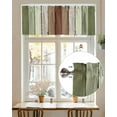 thumbnail image 4 of Sage Green Farmhouse Striped Kitchen Valances for Windows Vintage Wood Texture Mottled Valance Curtains&nbsp; for Kitchen /Living Room/Bedroom/ Bathroom Decor, 42"x12 " ,Rod Pocket 1 Panel,, 4 of 7