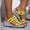 Yellow, variant on Women's Geometric Buckle Wedge Slide Sandals Peep Toe Thick Platform Casual Summer Beach Sandals for Women Wide Width Soft Sole