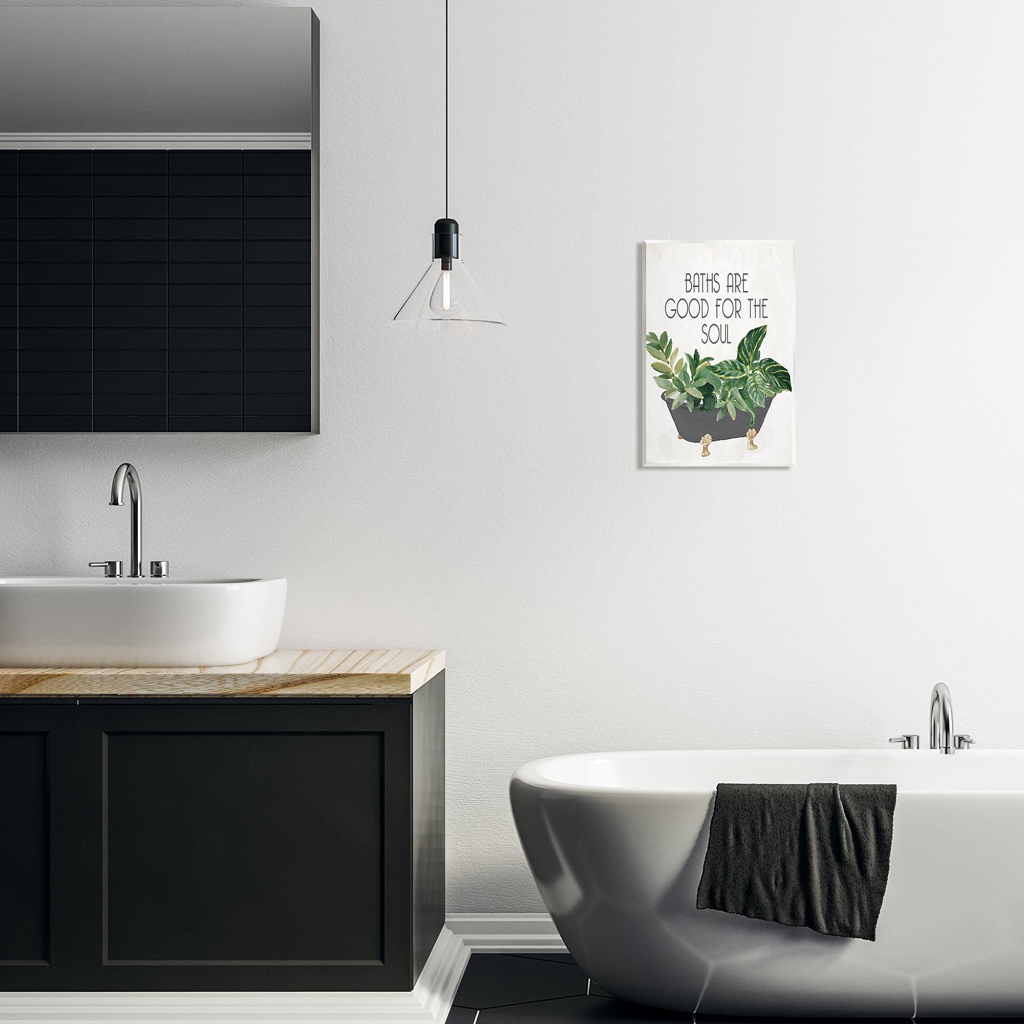 Stupell Industries Botanical Bath Phrase Typography Painting Unframed Art Print Wall Art, 10 x 15