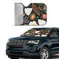 thumbnail image 4 of ZNDUO Car Windshield Sun Shade, Doodle Watercolor Flowers Pattern Windshield Sun Shade UV Rays and Heat Sun Visor Protector Foldable Windshield Sun Shade, Small Size, 4 of 8