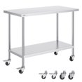 thumbnail image 1 of VEVOR Table de Travail en Acier Inoxydable Table de Préparation Commerciale 24x48 Pouces avec 4 Roulettes, 1 of 9