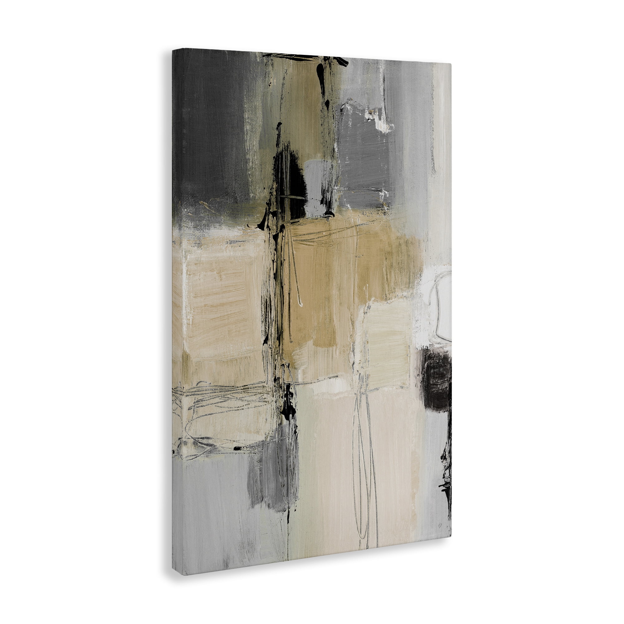 Stupell Industries Rustic Organic Abstraction Abstract Painting Wrapped Canvas Art Print Wall Art, 30 x 45