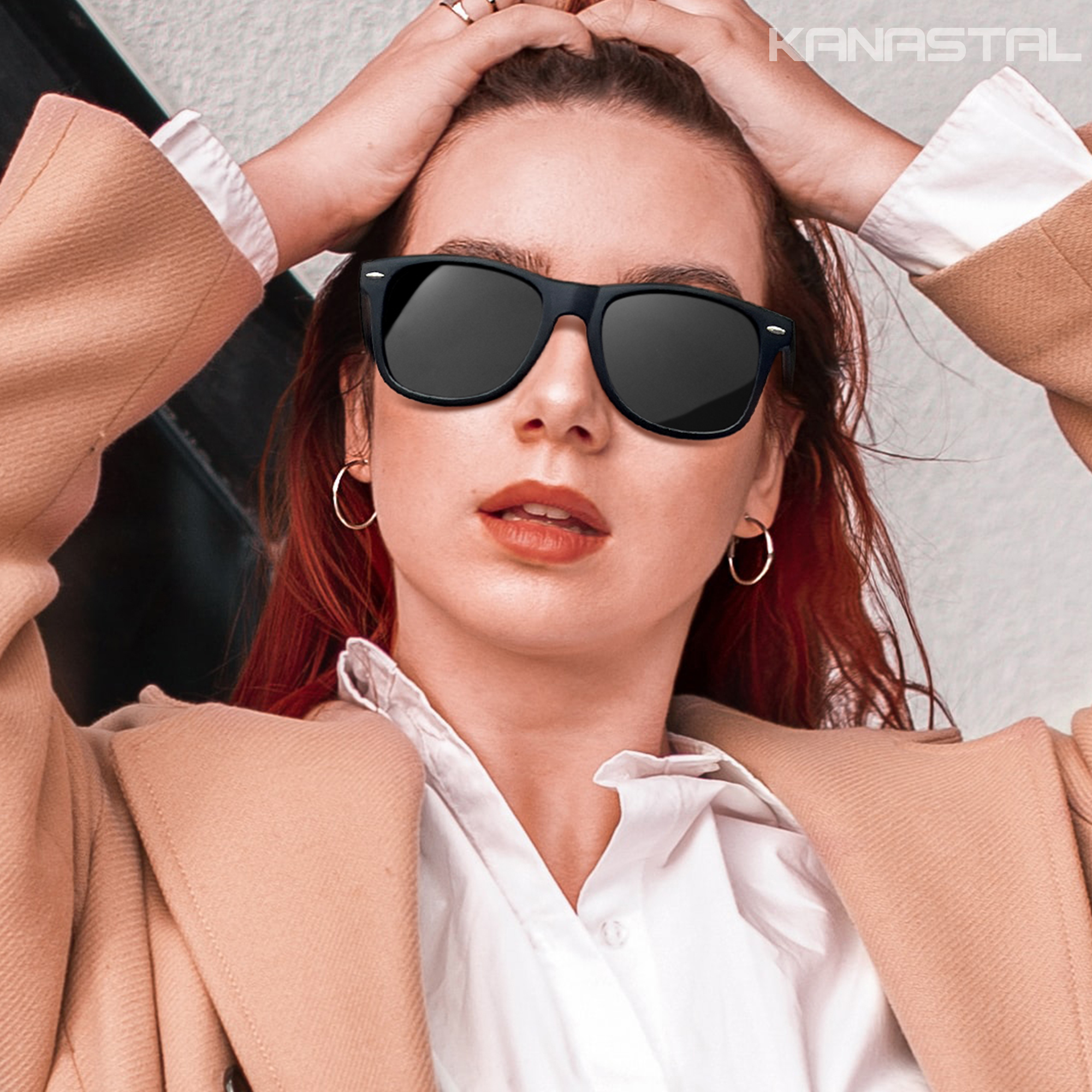 Kanastal Polarized Square Sunglasses, Black photo 6