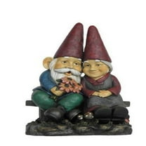 HI-LINE GIFT LTD. OLD GNOME COUPLE ON BENCH