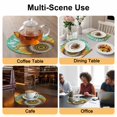 thumbnail image 2 of Welcome Round 15 Inch Placemats Set of 6, Summer Sunflowers Bohemia Floral Country Teal Green HeatResistant Non Slip Place Mats for Dining Table, Wipeable Braided Kitchen Table Mats for Housewarming, 2 of 9