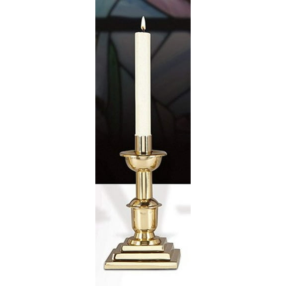Candlesticks, 10"H, 5.5" Sq Base Brass