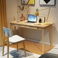 thumbnail image 3 of KULAGAGA Writing Desk with Drawers, Modern PC Laptop Computer Table for Home Office,47.2"x21.7", Oak, 3 of 7
