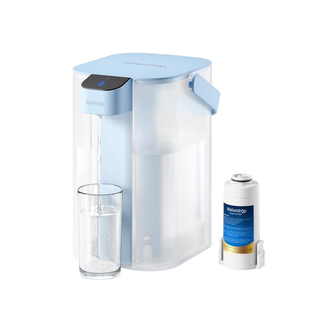 Filtro de agua Pitcher Waterdrop Electric para 15 tazas, color azul claro