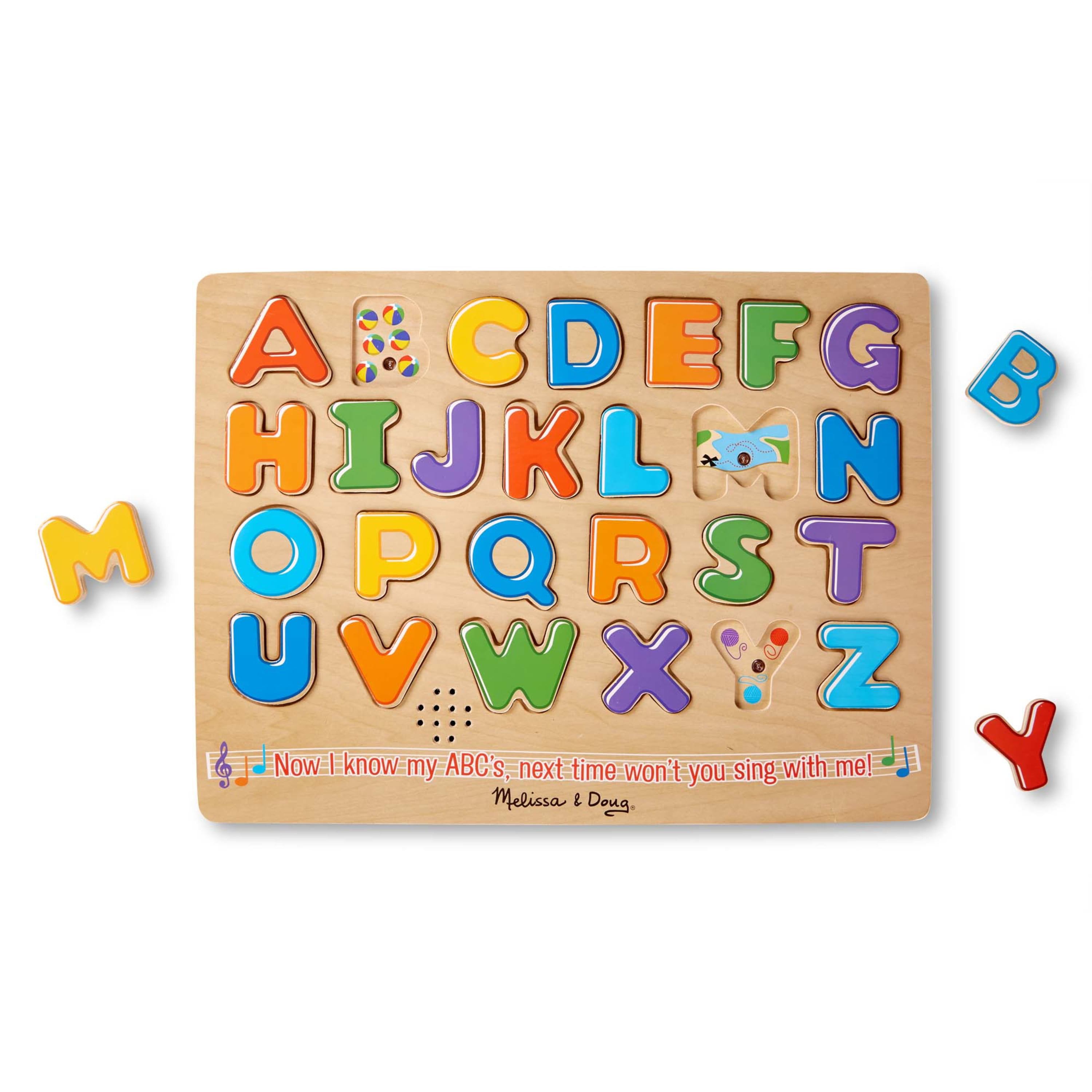 New Melissa & Doug Alphabet Puzzle Set See & Hear Wooden Toy with Letter Sounds 