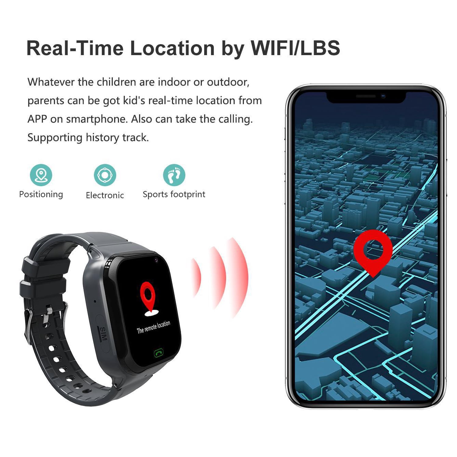 YINJIA Smart phone Watch for kids, IP67 waterproof, 4G video call, GPS positioning smart student watch.