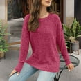 thumbnail image 5 of ZUKMRJPC Sweaters for Women Casual Solid Color Comfy Soft Long Sleeve Shirts Fall Fashion Loose Fit Crewneck Pullover Knit Tops, 5 of 7
