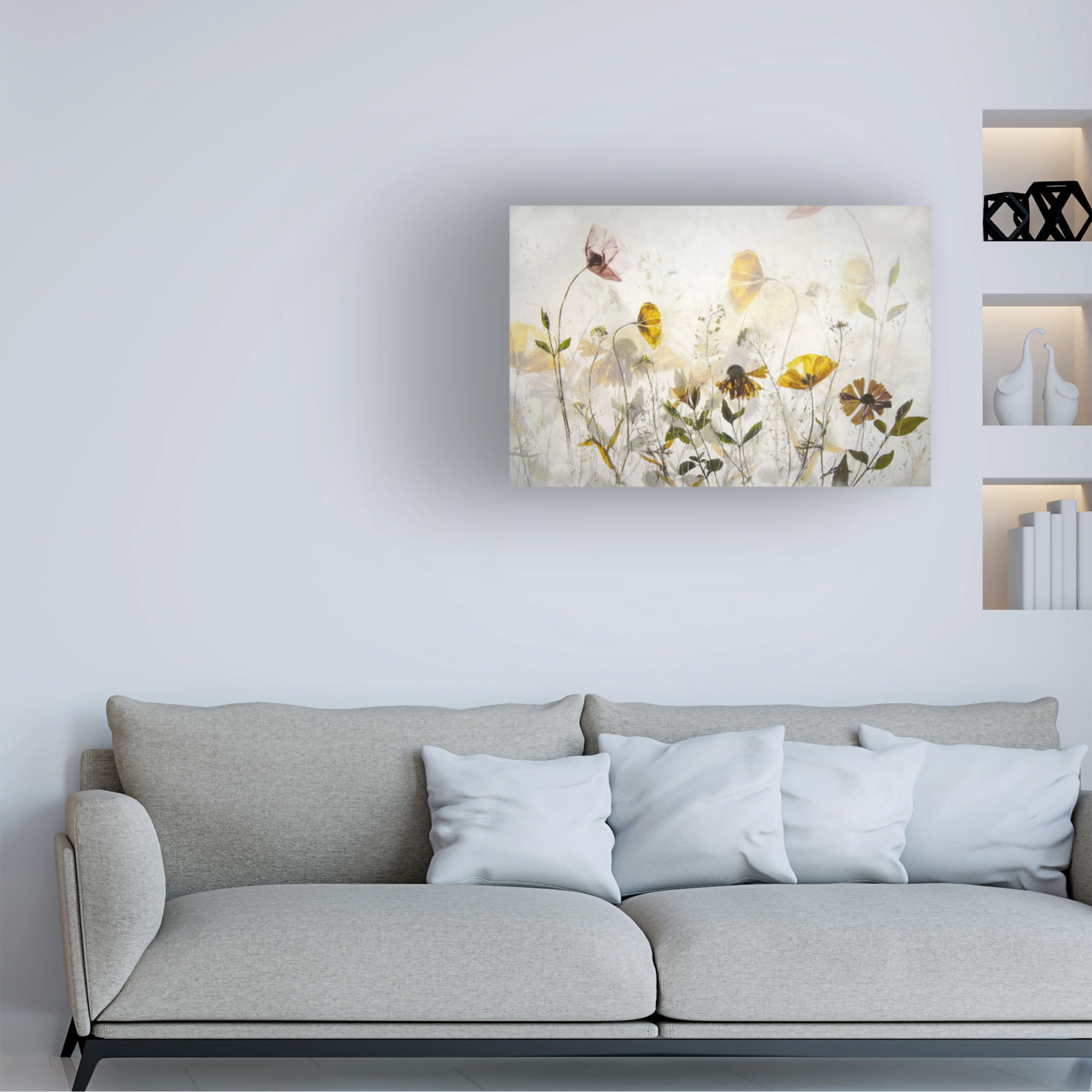 Canvas Wall Art - Nel Talen 'Flower Party' Wall Art for Living Room, Bedroom, or Office Décor by Trademark Fine Art - 47 x 30 Inches