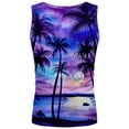 thumbnail image 5 of Débardeur Homme Adulte Hauts Spandex Printemps Été Décontracté Chemise Col Rond Imprimé Blouse Sans Manches Mode Vêtements (Violet, TG), 5 of 5