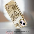 thumbnail image 3 of Designed for Apple iPhone 11 Luxury Butterfly Sparkle Glitter Diamond Crystal Rhinestone Shimmer Bling Plating Thick TPU Hard PC Phone Case Cover - Gold, 3 of 7