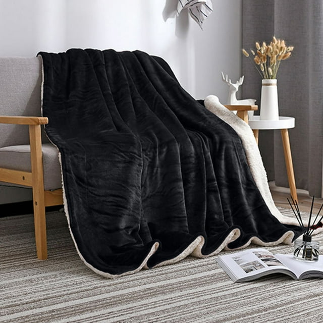 Chmadoxn Throw Blanket, Throw Blanket for Couch Thickened Winter Solid Color Composite Lambswool Blanket Facecloth Blanket Cover Blanket Gift Winter Blanket