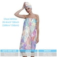thumbnail image 4 of Colevkie Women 2 Pieces Bath Wrap Set Bath Towel & Hair Drying Cap Adjustable Quick Drying Absorbent for Travel Bathroom Sauna Portable Lightweight Printed Colorful Glass Pattern, 4 of 8