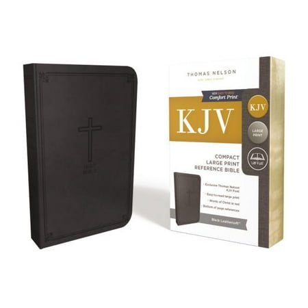 Holy Bible Charm - KJV, Reference Bible, Compact, Large Print, Imitation Leather, Black, Red Letter Edition