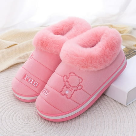 

Gubotare Slippers For Women Women Slippers Memory Foam Shearling Slipper Water Resistant Warm and Fluffy Indoor Outdoor House Shoes Pink 8