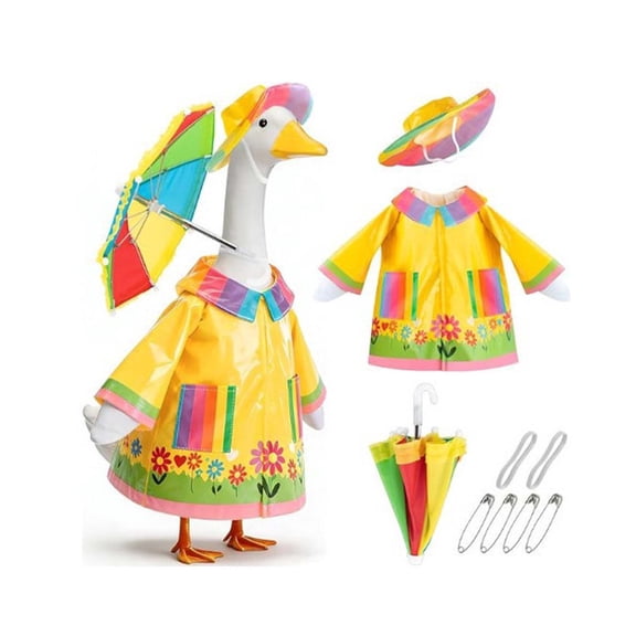 23 Inch Festive Goose Decor Outfit, Multicolor Seasonal Goose Costume, Waterproof Fade-Proof Seasonal Cover, Outdoor Porch Lawn Ornament for Easter Christmas ThanksgivingJ)