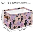 thumbnail image 3 of Storage Bins with Handle Fabric Organizer Basket Foldable Box 1 Pack Seahorse Coral Seashells 14.2x10.2x8.3, 3 of 8