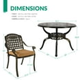 thumbnail image 7 of VIVIJASON 5-Piece Patio Furniture Dining Set, All-Weather Cast Aluminum Outdoor Conversation Set, Include 4 Cushioned Chairs and 1 Round Table w/Umbrella Hole for Balcony, Lawn, Garden, Backyard, 7 of 7