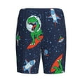 thumbnail image 5 of Fotbe Dinosaur Astronaut Space Surfing Pajama Shorts for Men, Men's Pajama Bottoms, Sleepwear,Short Pajama Pants-3X-Large, 5 of 9