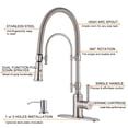 thumbnail image 7 of Wowow 20.7 in.Single Handle Convenient Pull Down Sprayer Kitchen Faucet in Brushed Nickel with Soap Dispenser, 7 of 7