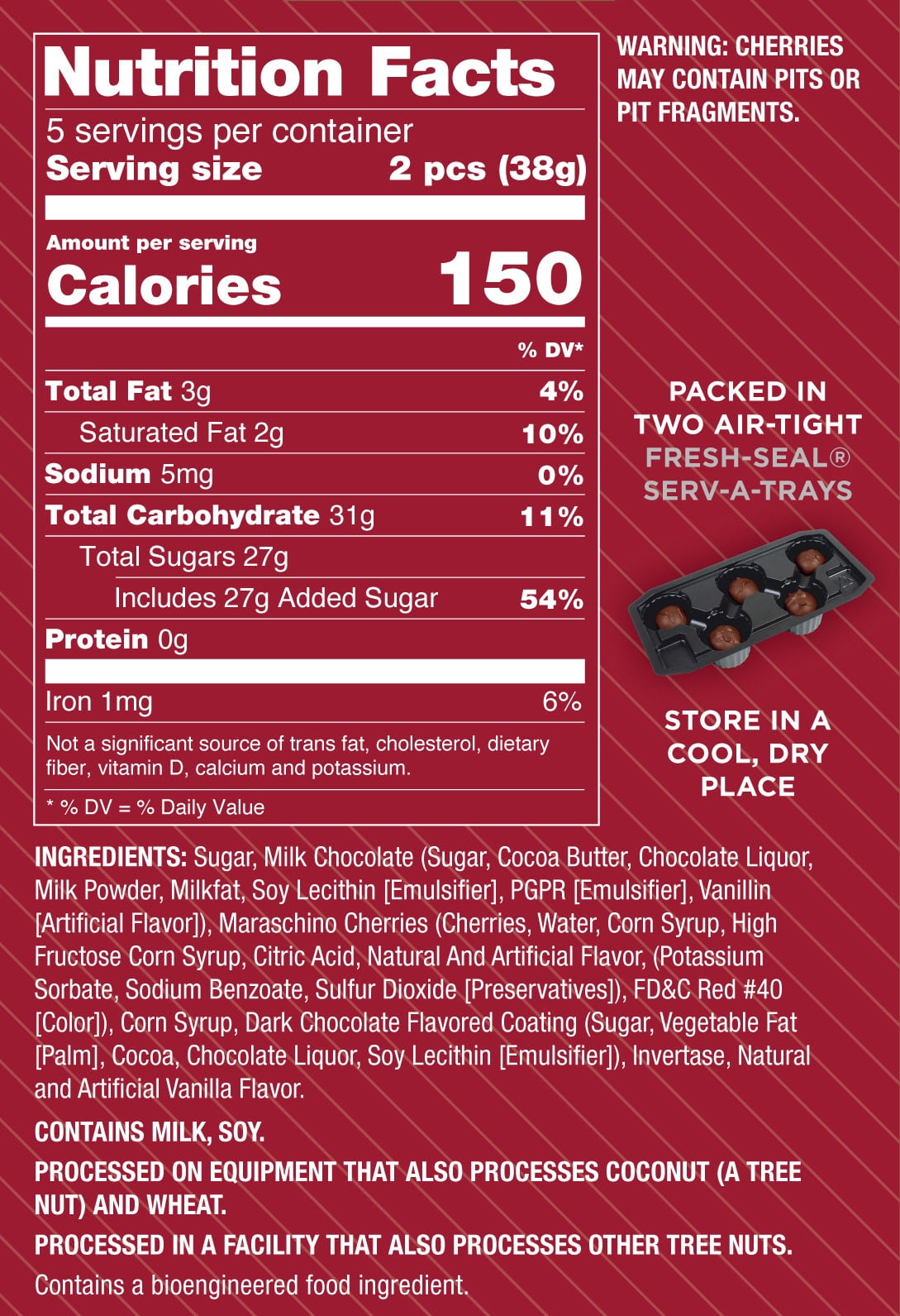 Queen Anne Milk Chocolate Cordial Cherries, 6.6 oz Box, 10 Pieces