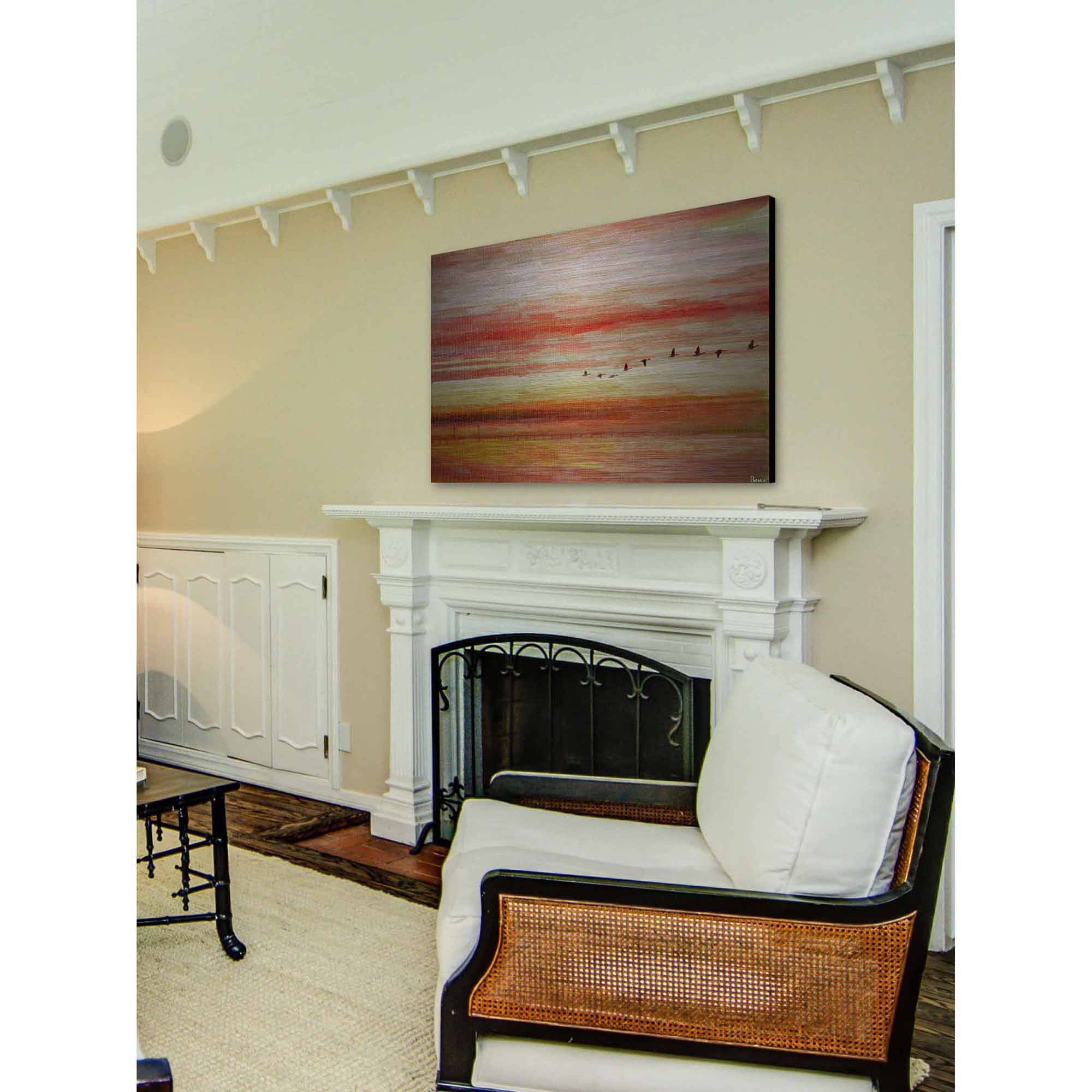 Parvez Taj  'Flying South' Painting Print on Brushed Aluminum 18 x 12