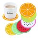thumbnail image 1 of Posavasos absorbentes de colores para bebidas de 6 piezas, juego de posavasos para bebidas, posavasos de frutas para niños, mesa de café, 1 of 7