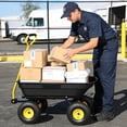 thumbnail image 3 of 10 Inch Pneumatic Tire Folding Dump Truck Steel Frame Construction 300 lb Capacity 55L Black Poly Garden Cart, 3 of 7