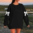 thumbnail image 3 of Scyoekwg Women Oversized Sweatshirts Crewneck Plus Size Sweatshirts Fashion Drop Shoulder Long Sleeve Comfy Pullover Outfits (Black,L), 3 of 6